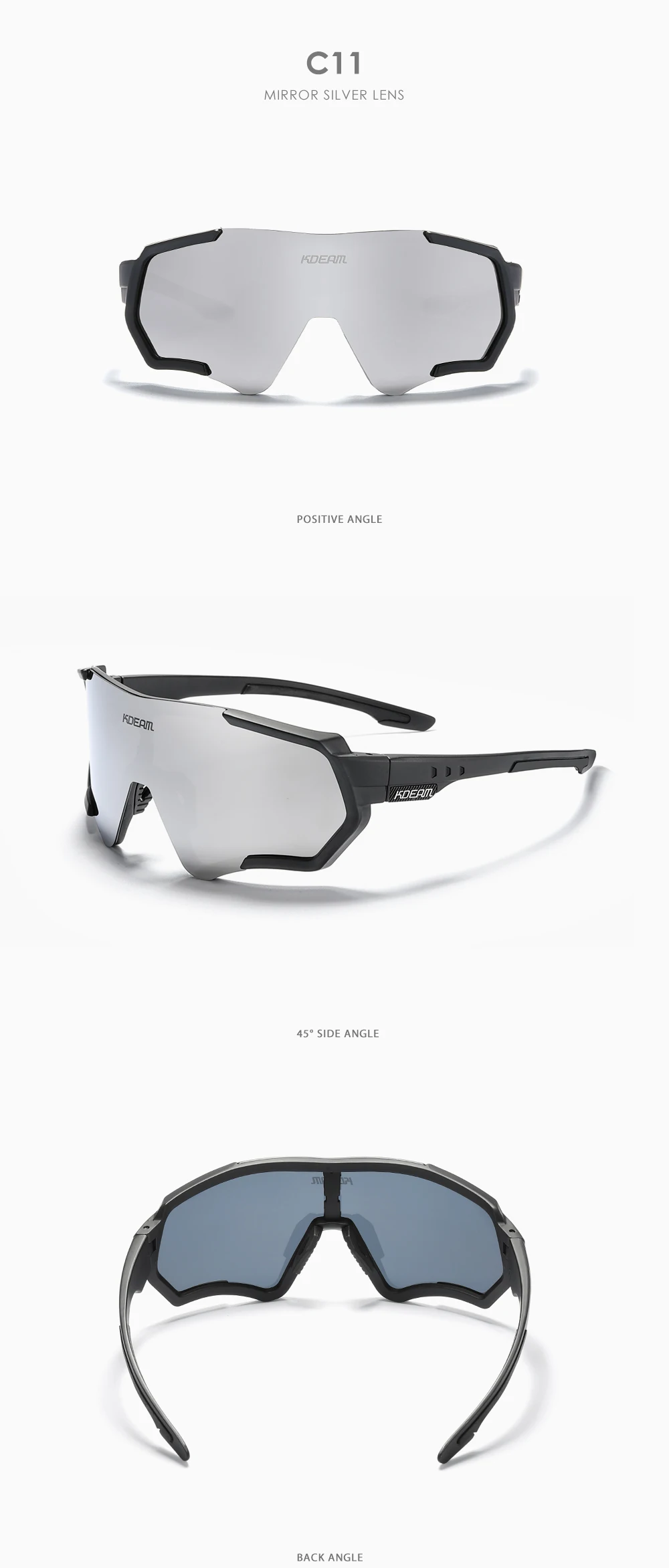 KDEAM Outdoor Sports Herren Sonnenbrille TR90 Polarisierte Sonnenbrille Flash Real Coating Sonnenbrille KD714 CE – Detail 29