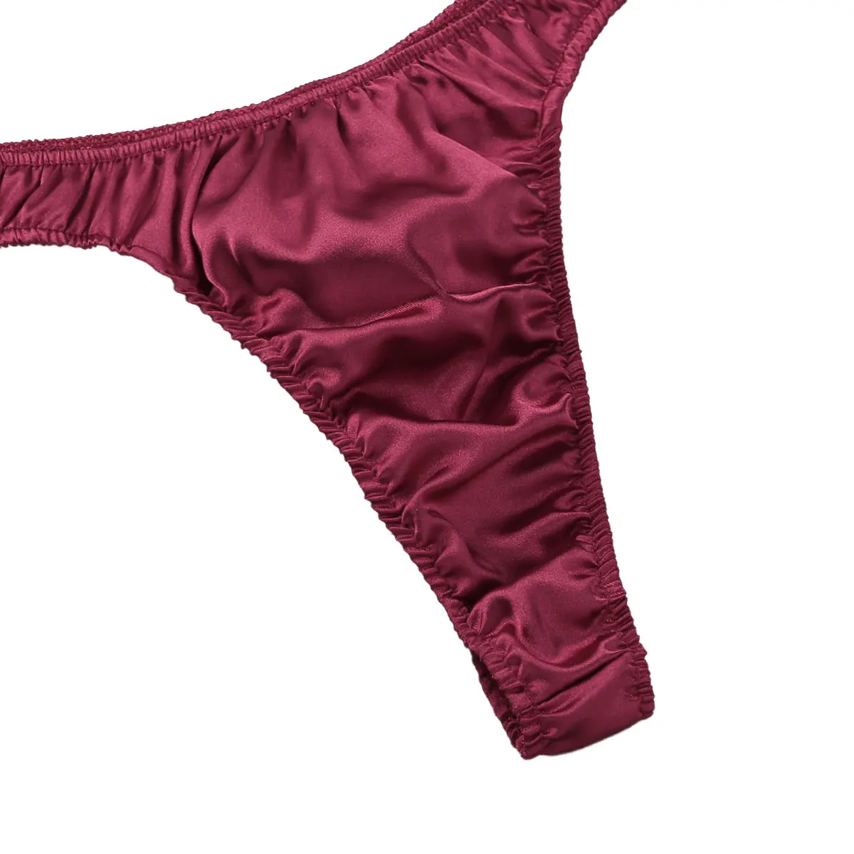 

Men Soft Shiny Satin Briefs Male Gay Sissy Panties Sexy Lingerie Homme Ruffled Low Rise G-string Thong Underpant Underwear