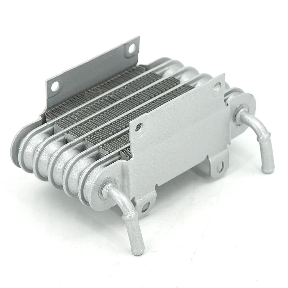 Universal  Aluminum Racing Car Motorcycle Diesel Gasolin Small Engines Fuel Oil Cooler 8mm silver SO-01