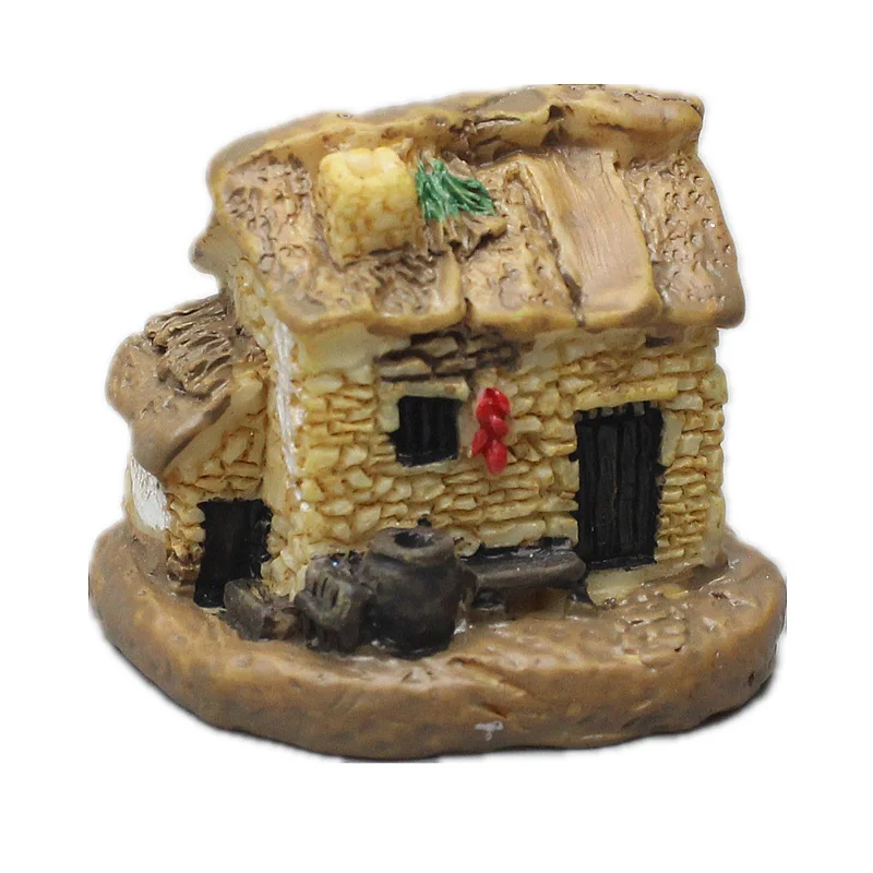 Miniature Villa Vintage Small Stone House Micro Landscape Decoration Material DIY Bonsai Model Action Figures Toys Home Decor