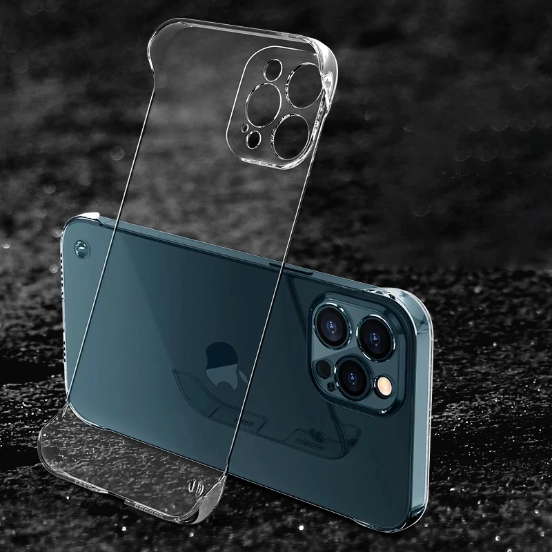 Dla iPhone 16 11 13 12 14 15 Pro MAX 12/13MINI XR SE 7 8 PLUS Bezramkowy obiektyw aparatu Ochronna twarda obudowa PC odporna na wstrząsy przezroczysta obudowa