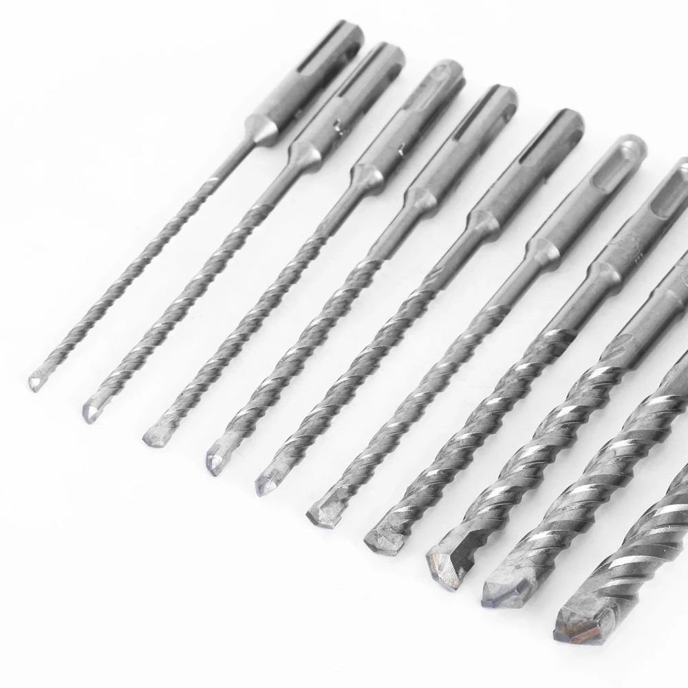 10pcs Electric Hammer SDS Plus Drill Bit Set 160mm for Concrete Wall Brick Block Masonry Hole Saw Drilling Bits 4mm 5mm 6mm 018