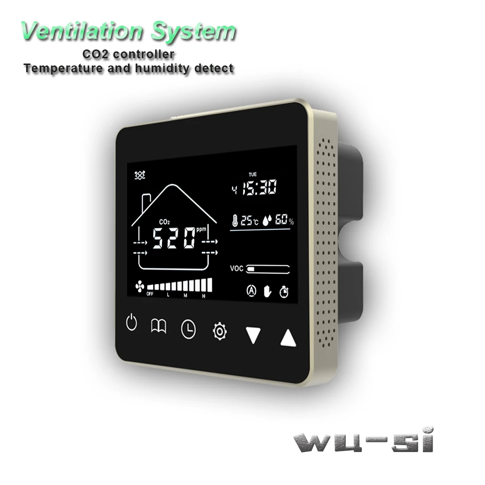 Co2 tester control ventilation system,with remote control 3 speed relay output regulator