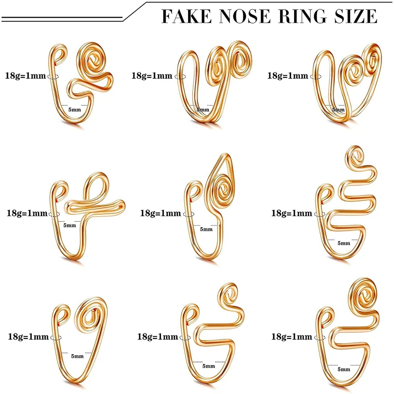 Fake Nose Ring Stainless Steel Rose Gold Popular Body Piercing Summer Body Jewelry Jewelry Gifts Nose Nails Nose Decorations