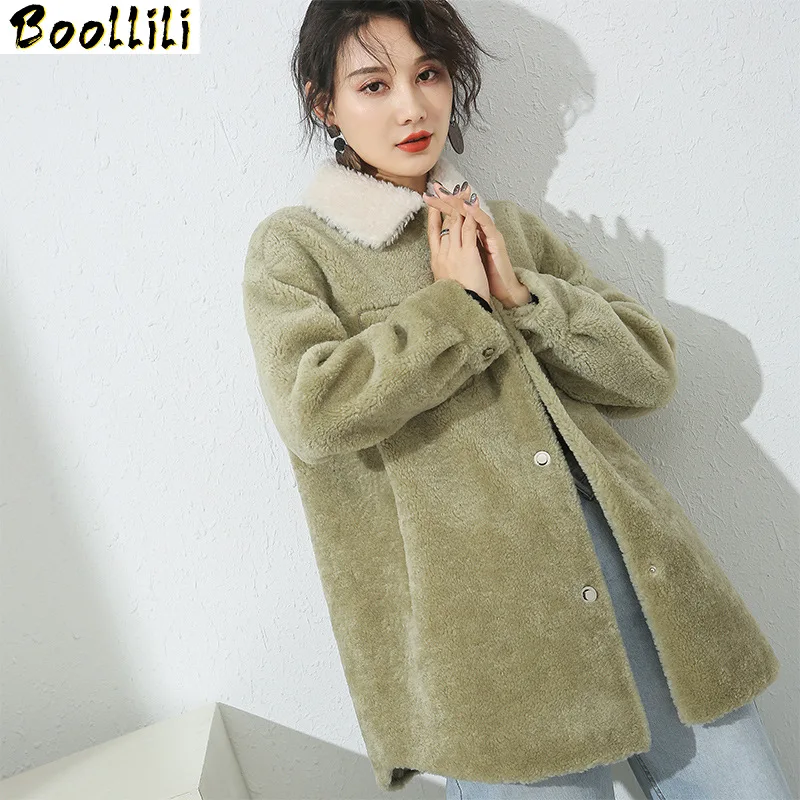 

Winter Boollili Autumn Coat Women Clothes 2023 Sheep Shearing Real Fur Coat 100% Wool Jacket Women Korean Fashion Fur Tops