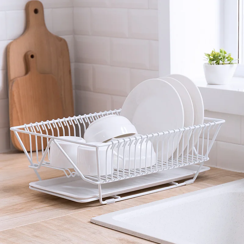 Kitchen Dish Sink Drainer Drying Rack Wash Holder Basket Organizer Tray Kitchen Rack Dish Water Drain Bowl Chopsticks Bowl