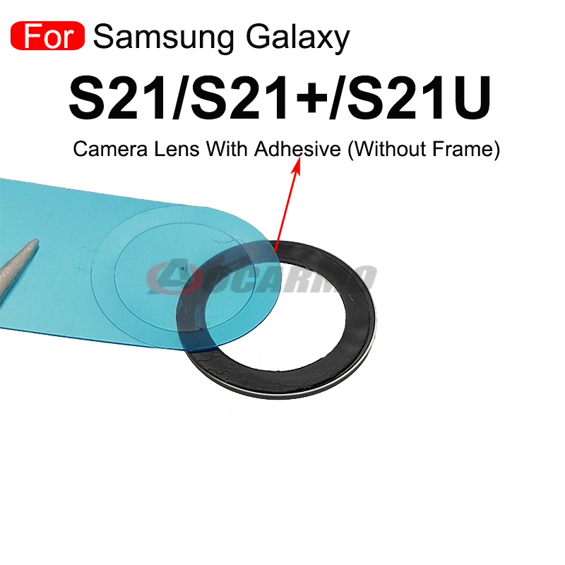 For Samsung Galaxy S21 Ultra S21+ S21 Plus Rear Back Camera Lens Without Frame With Adhesive Sticker Replacement Parts