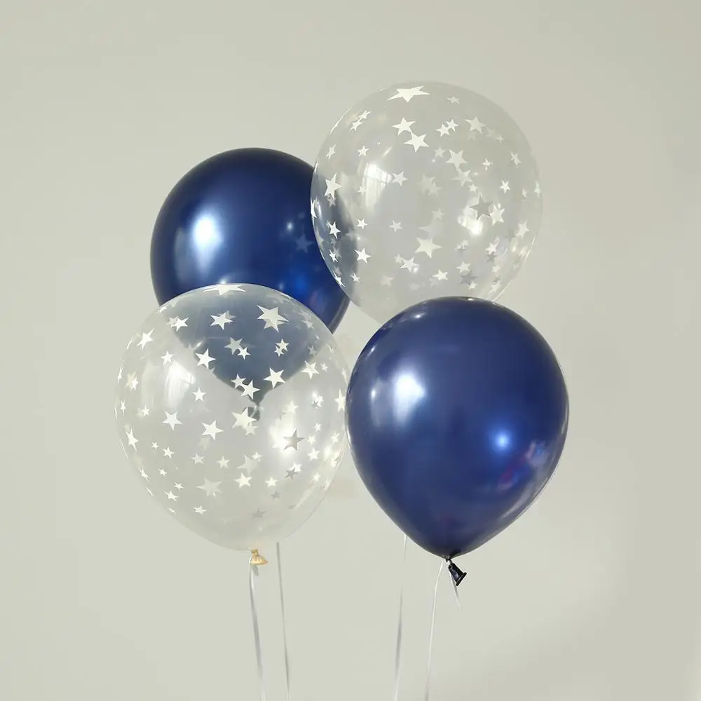 100pcs 12inch 10inch Luminous Blue Balloons Dark Blue Balloons Birthday Wedding Party Decoration baby shower Shining Blue Globos
