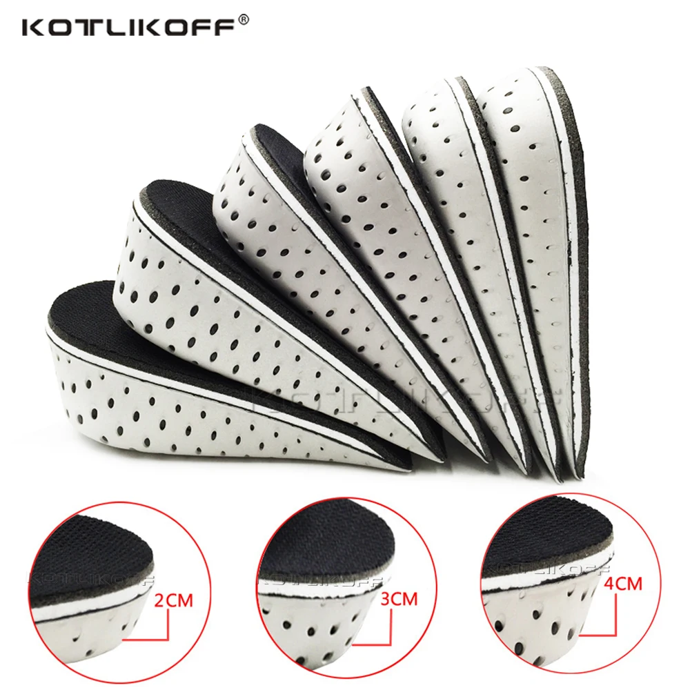 

KOTLIKOFF Shoe Insoles 2-4cm Height Increase Insoles Heighten Heel Insert Sports Shoes Pad Cushion Breathable Insole Unisex