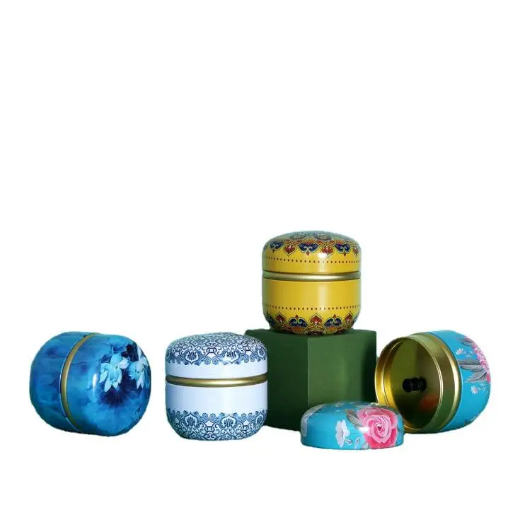 Metal Tin Can Round Tea Caddy Candle Jar Candy Jewellery Container Packaging Case kitchen utensil Tinplate Box with Lid SN3148