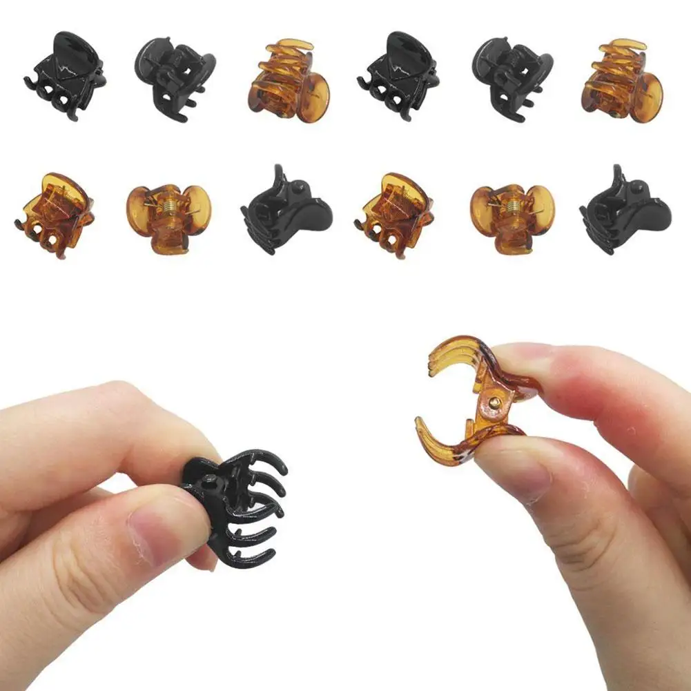 12PCS/set High Quality Plastic Hair Clips Claws Mini Clamps Fashion Girls Crab Hair Claw Gifts Hair  Accessories Without Box