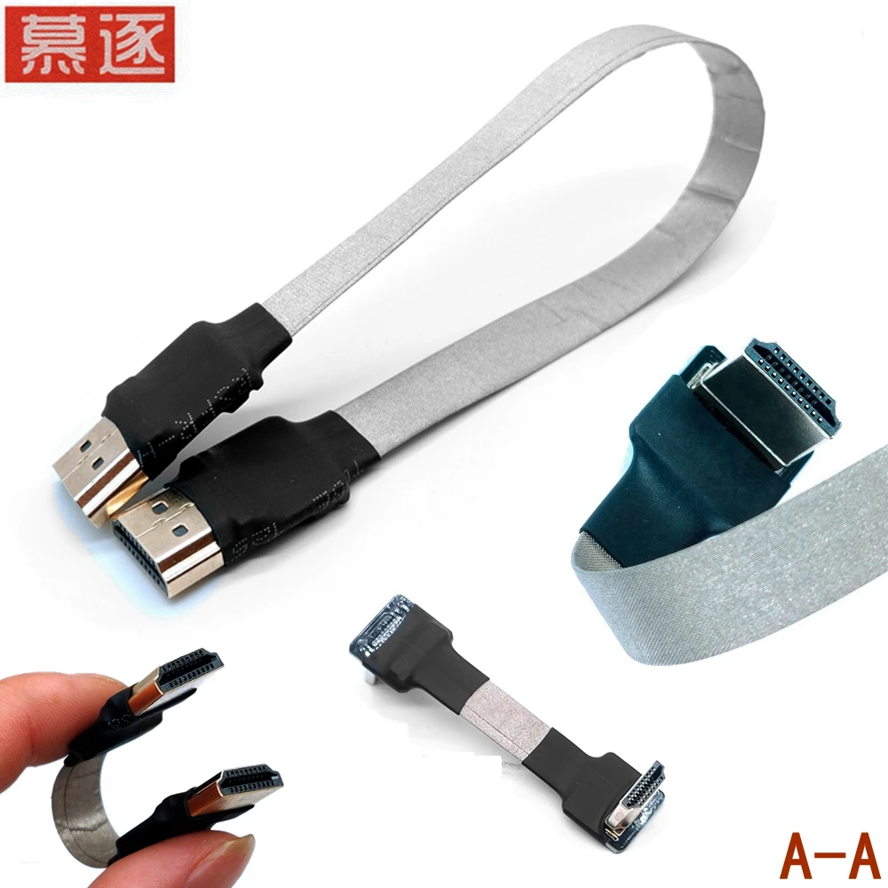 Anti interference FPV Mini HD-compatible 90 degree adapter FPC ribbon flat HDTV cable spacing 20 pin plug connector 5-100cm