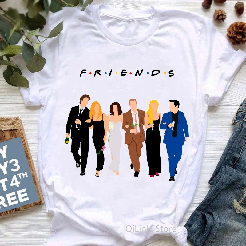 Fashion Friends Tshirt Women 90s 00s Graphic T Shirts Summer Top Female T-Shirt Tumblr Clothes Girls Student Casual Tshirt Tees