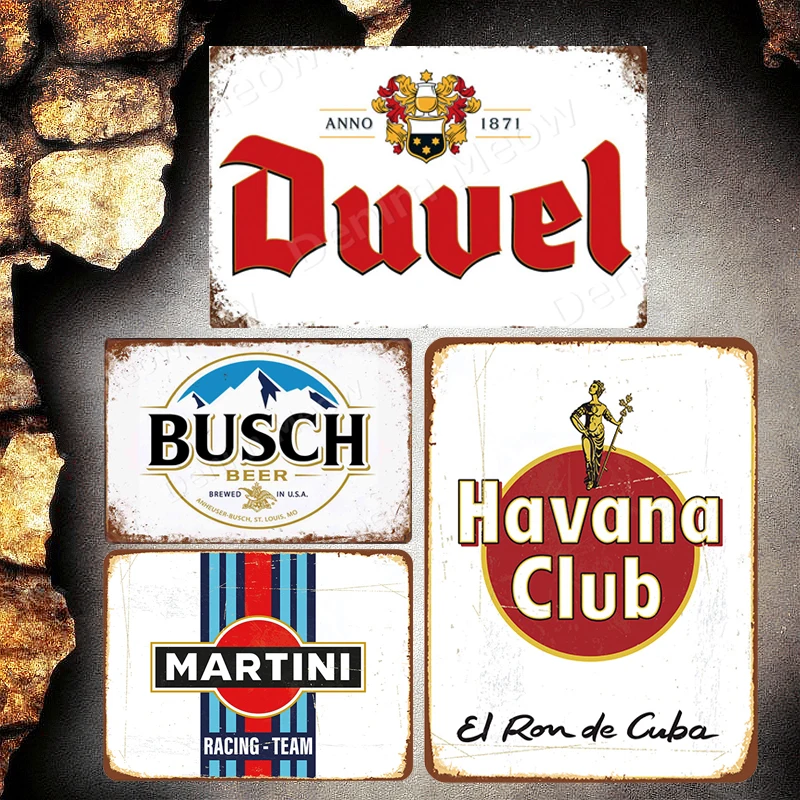 Havana Club Plaque Italy Beer Martini Vintage Metal Plates Cafe Pub Bar Decorative Sign Wall Stickers Art Poster Home Decor MN64