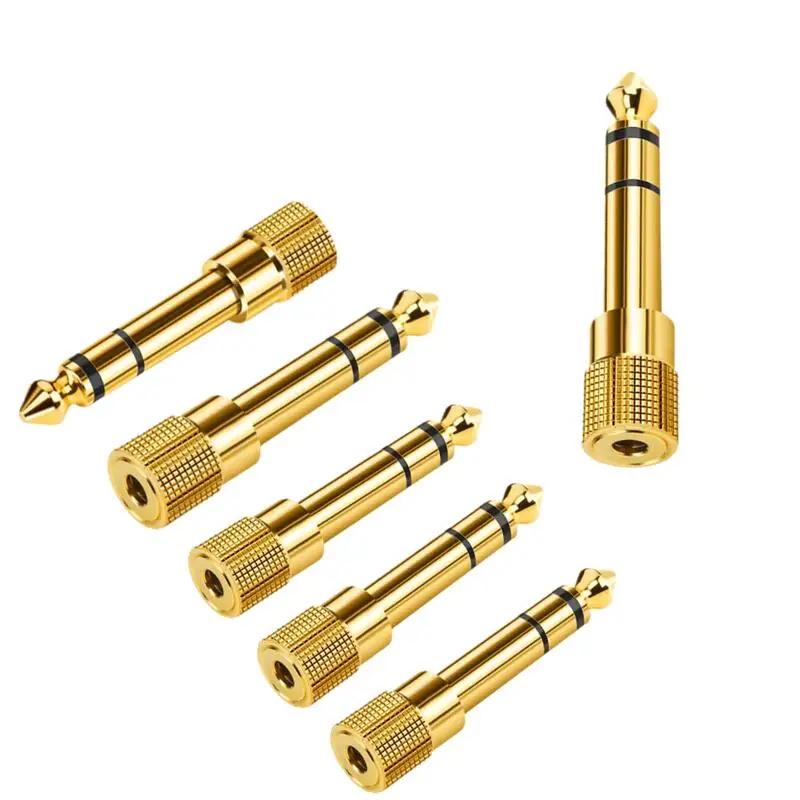 100PCS 1/4 Inch Jack 6.35mm Male to 3.5mm Female Stereo Headphone Audio Adapter Amplifier Mixer Guitar Hifi System Converter