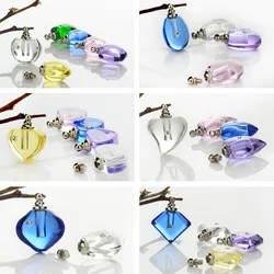 10PCS Crystal Vial Pendants Mini Glass Bottles Rice vials Screw Cap Necklace Perfume Bottle Rice Charms DIY Name on Rice Art