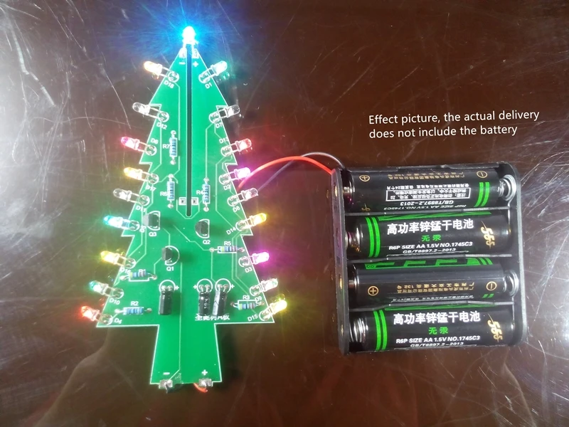 Monolithic colorful Christmas tree Fun electronic training production kit LED water lamp flashing tree