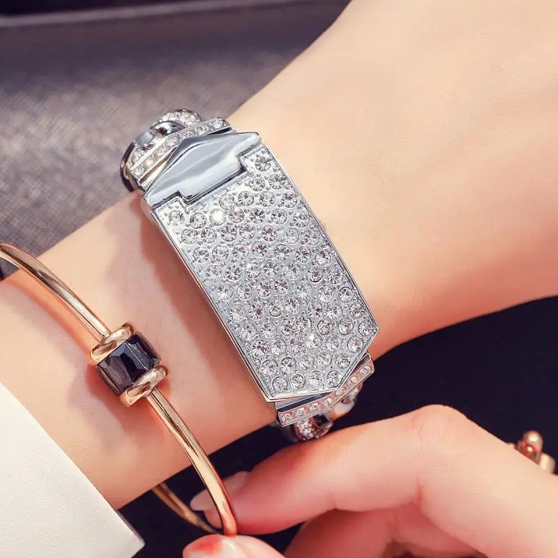 Diamond Watches Woman 2022 Famous Brand Unique Gold Female Wristwatches Crystal Small Dial Ladies Watches Montre Femme 2022