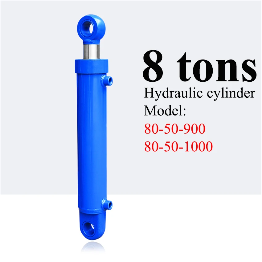 80X50X900-1000mm Travels Hydraulic Oil Cylinder Small Bidirectional Lifting Platform Accessories 8 Tonnage Hydraulic Ram 16MPA