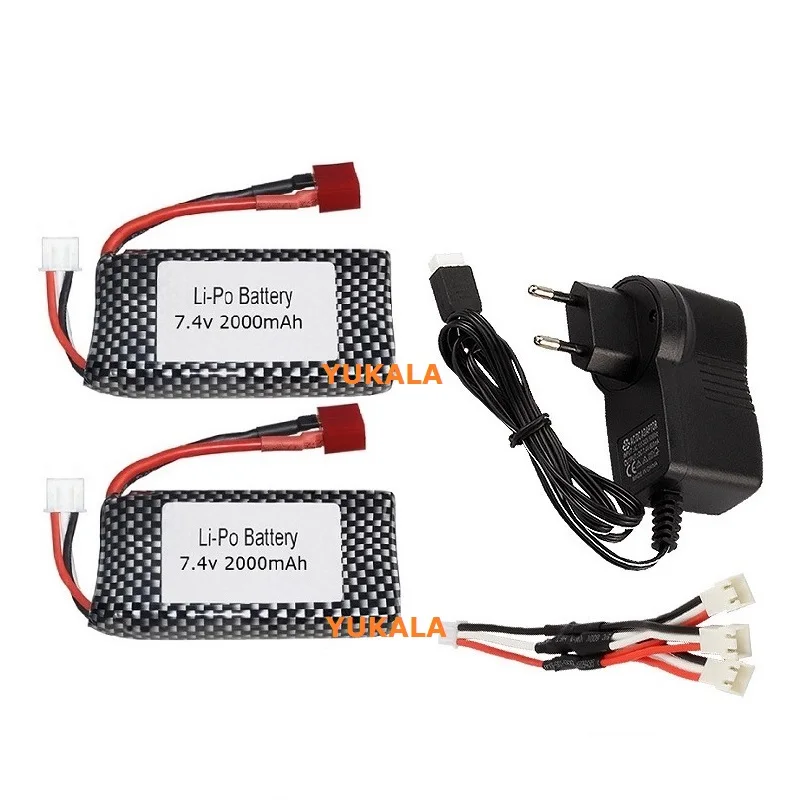 25-DJ02 7.4V 2000mah Lipo upgrade Battery/USB charger for XINLEHONG 9125 RC Car  XLH9125 toys rc racing cars parts