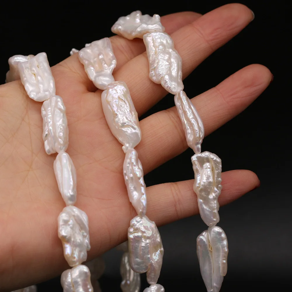 Natural White Freshwater Pearl Irregular Baroque Pearls Loose Beads for Handmade Jewelry Making DIY Necklace Bracelet Gift 14''