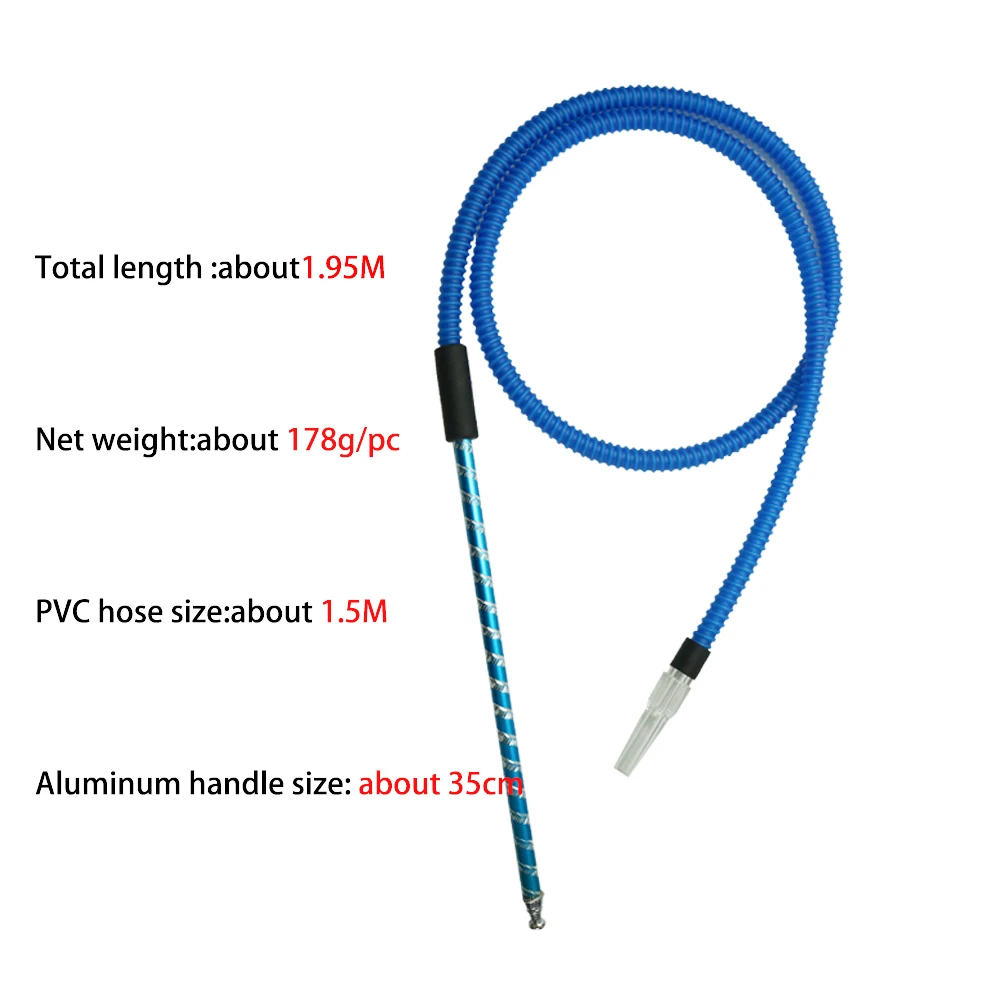 1pc New Design  1.95 m Length Metal & Plastic Shisha Hookah Hose Narguile Accessories