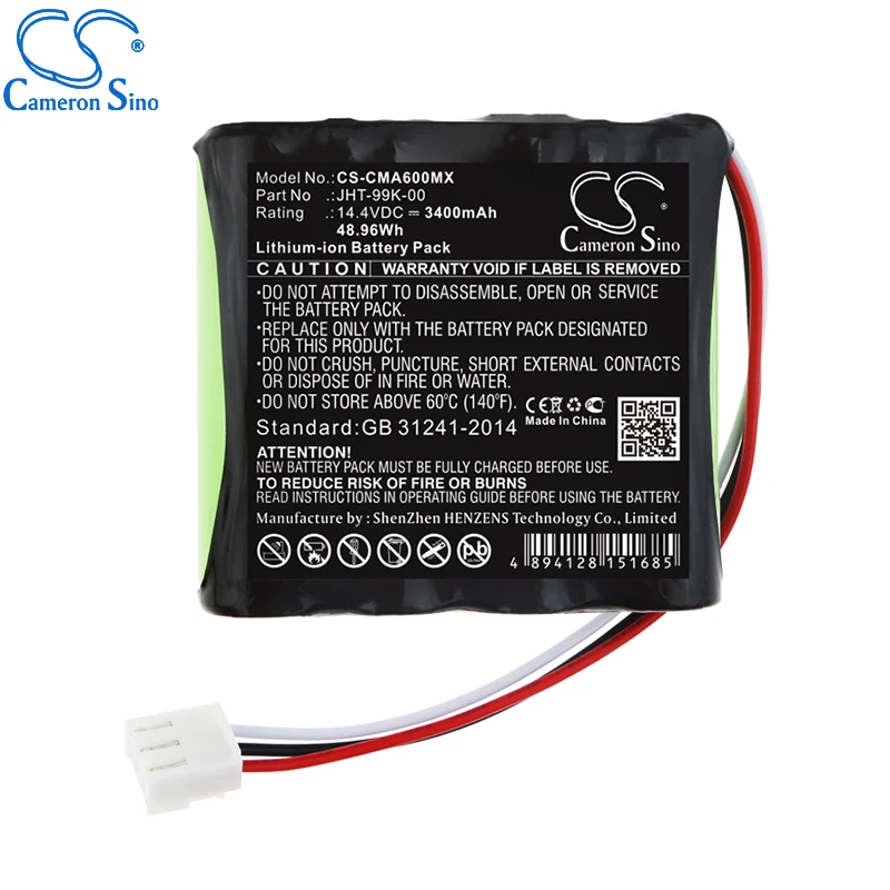 CameronSino Pin Cho COMEN CM600 CM-600 Phù Hợp Với COMEN JHT-99K-00 Y Tế Thay Thế Pin 3400MAh/48.96Wh 14.40V Đen Li-ion