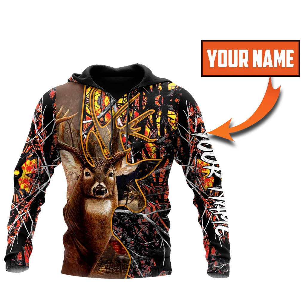 

Hunting Deer Custom Name 3D Printed Fashion Mens Autumn Hoodie Sweatshirt Unisex Streetwear Casual Zip Jacket Pullover KJ555