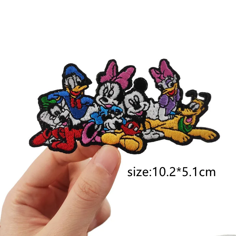 Kawaii Mickey Mouse Mickey Minnie Cloth Paste Castle Clothes Decoration Iron on Patches Embroidery Patches for Clothing