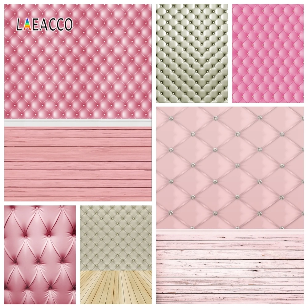 

Laeacco Headboard Bed Diamond Wooden Floor Photography Backdrops Photo Backgrounds Baby Portrait PhotocaBirthday Photocall phone