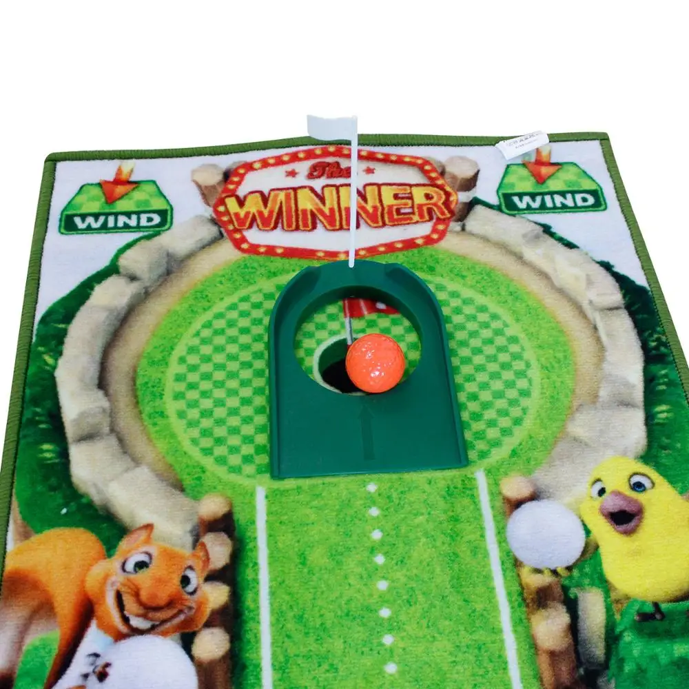 CRESTGOLF-Esteira de Prática de Golfe Indoor com Régua, Treinador de Colocar Infantil, Tapete Verde, Fácil de Armazenar, 297x 51cm