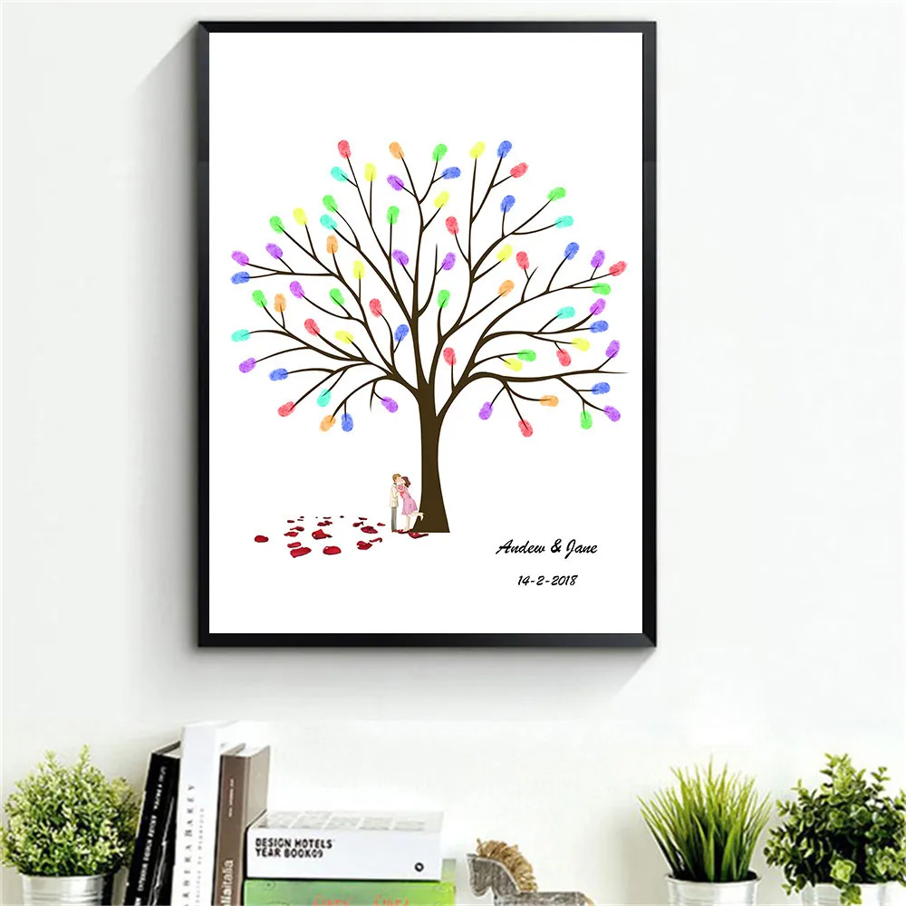 Customized European Fingerprint Painting, Sign-in Painting, Wedding Celebration, Party Tree, Personalized Decorative Painting