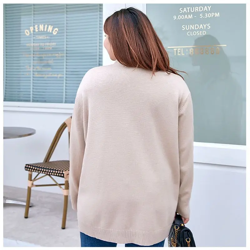 Ladies Casual Half Turtleneck Sweater, Round Neck, Loose, Slim Fit, Winter, New, 140kg, 9XL, 8XL, 7XL, 6XL