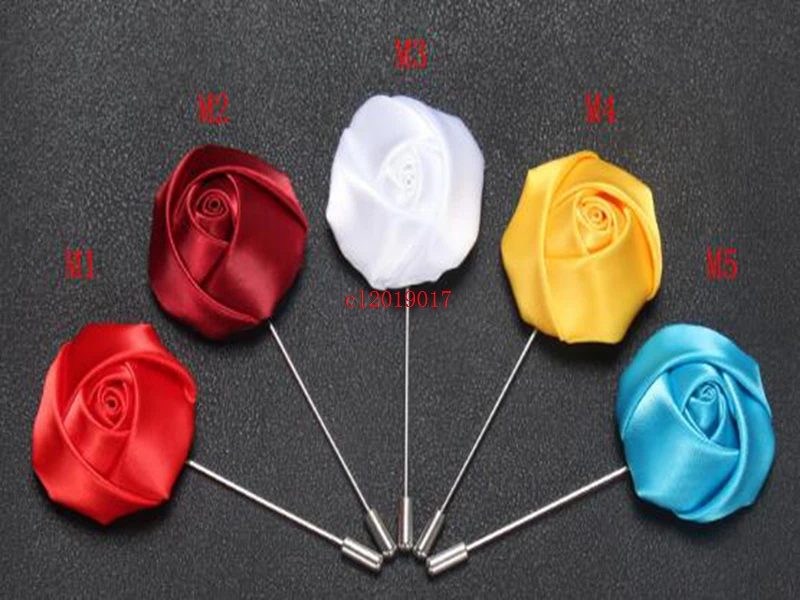 Korean version of classic men's pure handmade cloth art package heart rose brooch