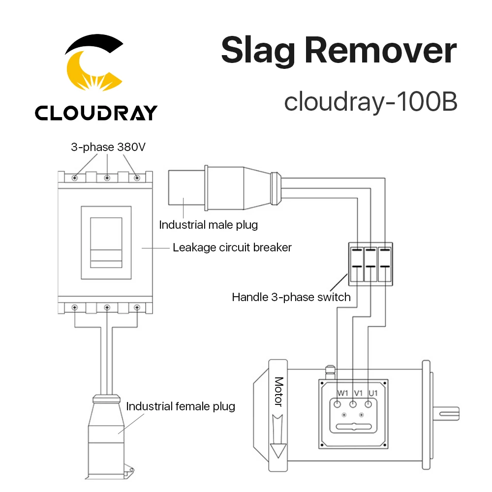 Imagem -06 - Ferramenta da Remoção da Escória do Laser de Cloudray para a Máquina de Corte do Laser 6kw Slag Ferramenta de Limpeza da Escória Rack Deslagging Máquina