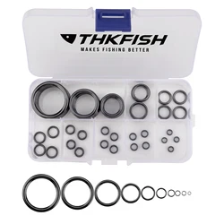 THKFISH 40pcs Fishing Rod Guides Ring Repair Set 4mm-30mm Round O Rings Connector Rig Ring Fishing Pole Guide Replacement Kit