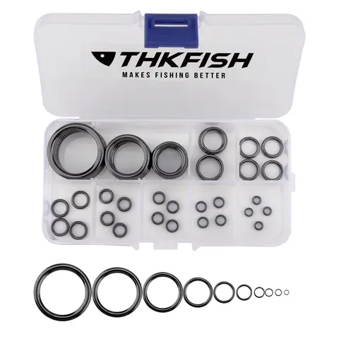 THKFISH 40pcs 낚싯대 가이드 링 수리 세트 4mm-30mm 라운드 O 링 커넥터 리그 링 낚시대 가이드 교체 키트