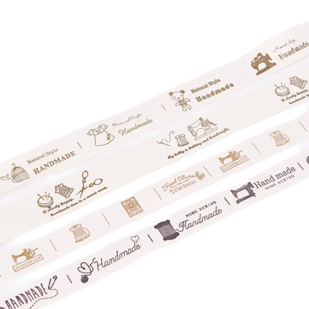 

CMCYILING 4 Design Handmade Printed Cotton Ribbon DIY Gift Wrap Ribbon DIY Clothing Sewing Material Webbing