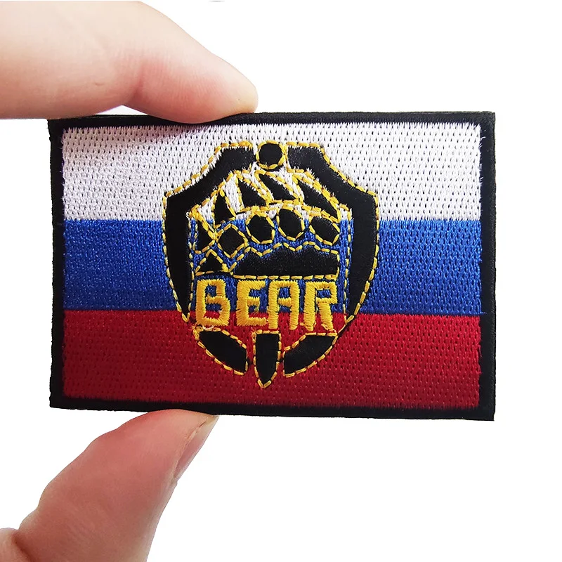 Russian tactical morale military patches Embroidered Badge Hook Loop Armband 3D Stick on jacket strap Backpack Stickers