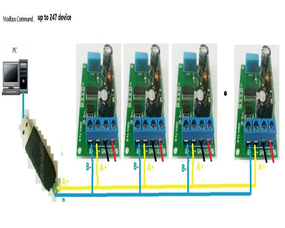 DC 5V-23V RS485 Modbus RTU Temperature And Humidity Sensor Remote Acquisition Monitor Replace DHT11 DHT22 DS18B20 PT100 R414A01