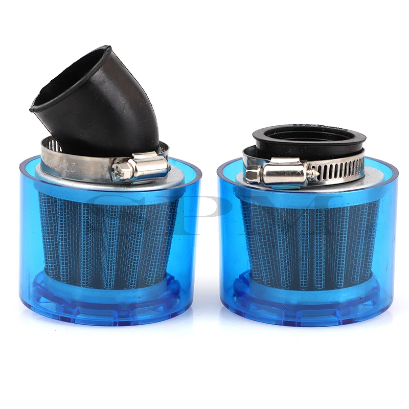 32/35/38/42mm Blue Straight/Bend Elbow Neck Motorcycle Motorbike Air Filter Cleaner 50cc-125cc ATV PIT Dirt Bike Splash Proof