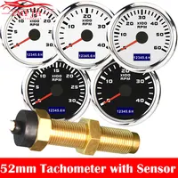 Nuevo tacómetro de coche de 52mm pantalla LCD resistente al agua contador de horas para Motor diésel barco marino 3000 4000 6000 8000RPM