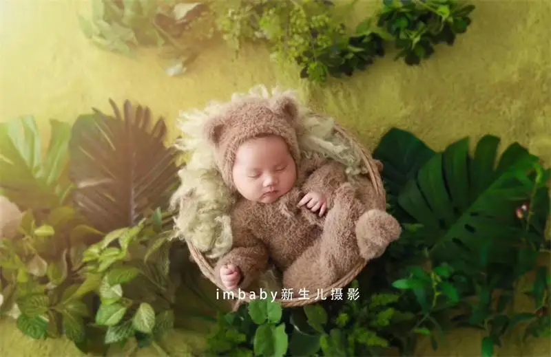 Newborn Photography Prop Outfits Boy Girl Romper Baby Bear Bodysuits Outfit Newborn Costume Baby Photo Props Photoshoot Wraps