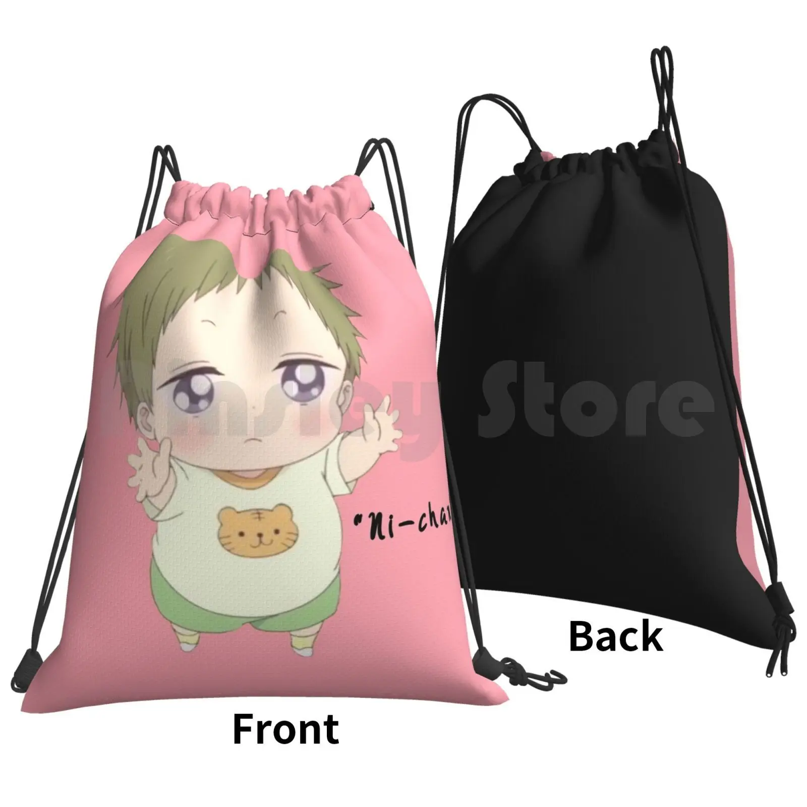 Kotaro Kashima Backpack Drawstring Bag Riding Climbing Gym Bag Anime Kotaro Gakuen Babysitters Baby Cute Phone Cases Gakuen