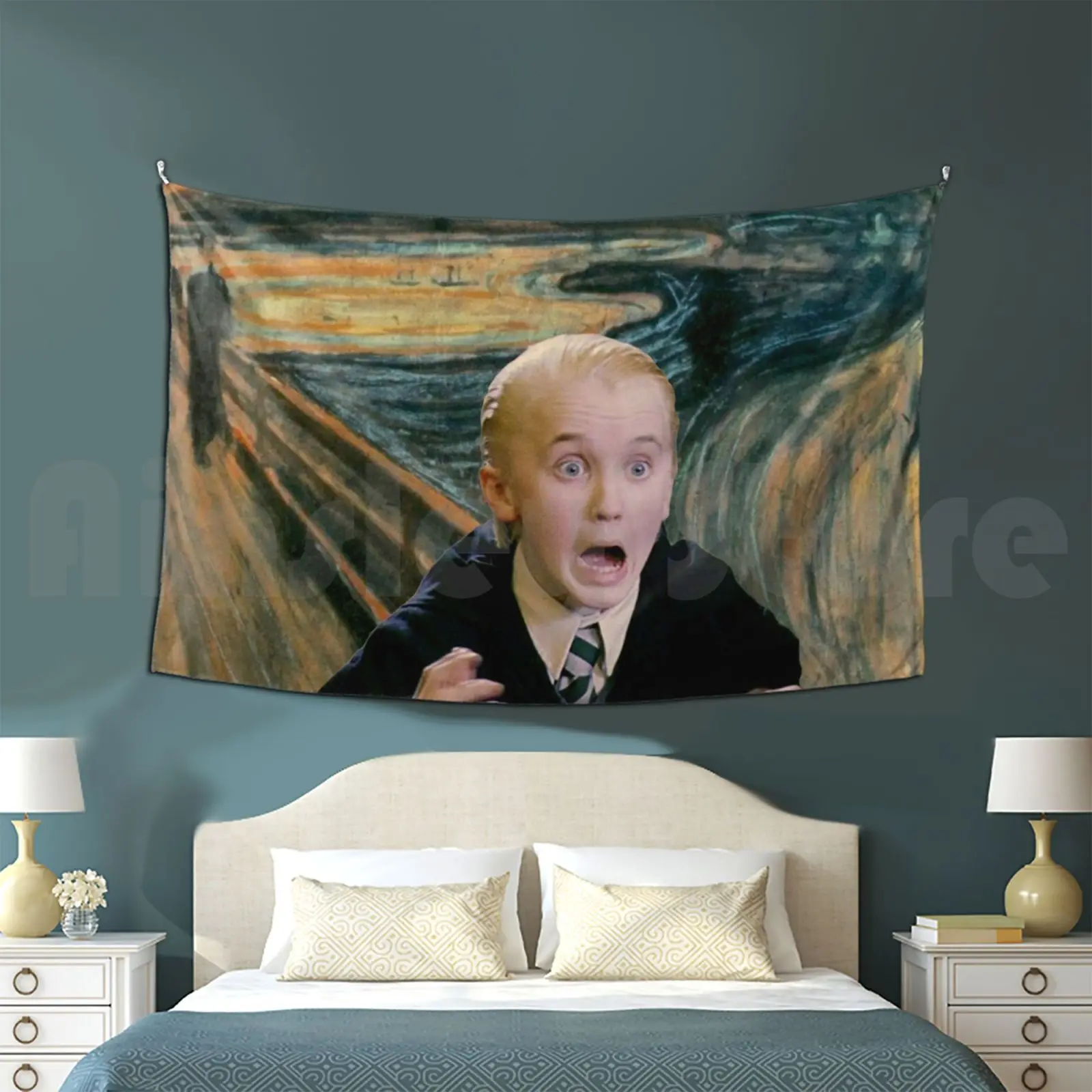 Draco Screams Tapestry Living Room Bedroom Draco Hp The Scream Edvard Munch Expressionism Tom Felton