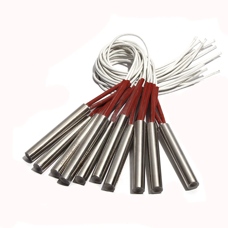 LUJINXUN 10pcs Cartridge Heater 6x50/52/55/58/60mm 220V/110V/380V Electric Heating Heater Element 304SS Tube 100W/110W for Mould