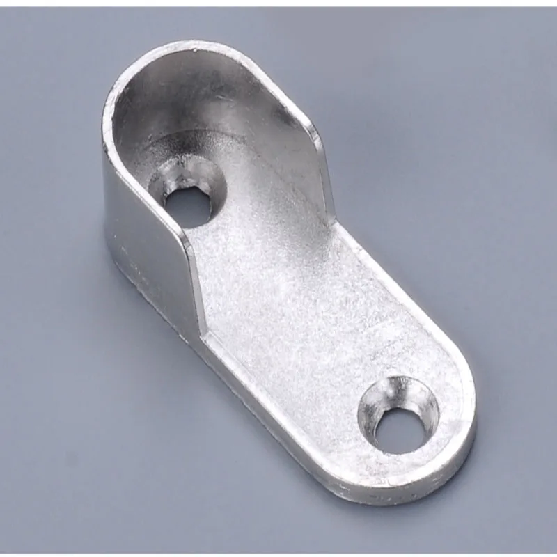2Pcs Zinc Alloy Oval Wardrobe Rail Bracket Wall Mounted 16 19 22 25mm Hanging Rod End Supports Closet Tube Pipe Brackets