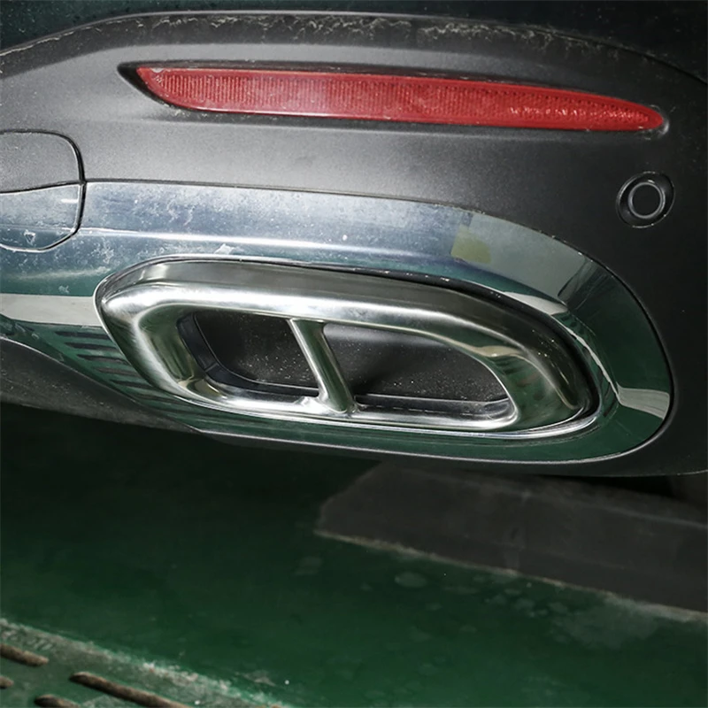 

Stainless Steel Auto Four-out Tail Throat Pipe Modified Exhaust Pipes Frame Cover Trim For Mercedes Benz GLE W167 GLS GLC 2020