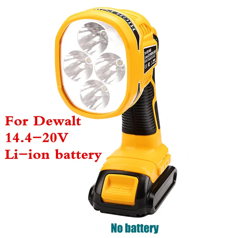 LED Lamp Flashlight with USB port Outdoor Emergency Lighting 12W For Dewalt 14.4V 18V 20V DCB140 DCB181 DCB200  li-ion battery