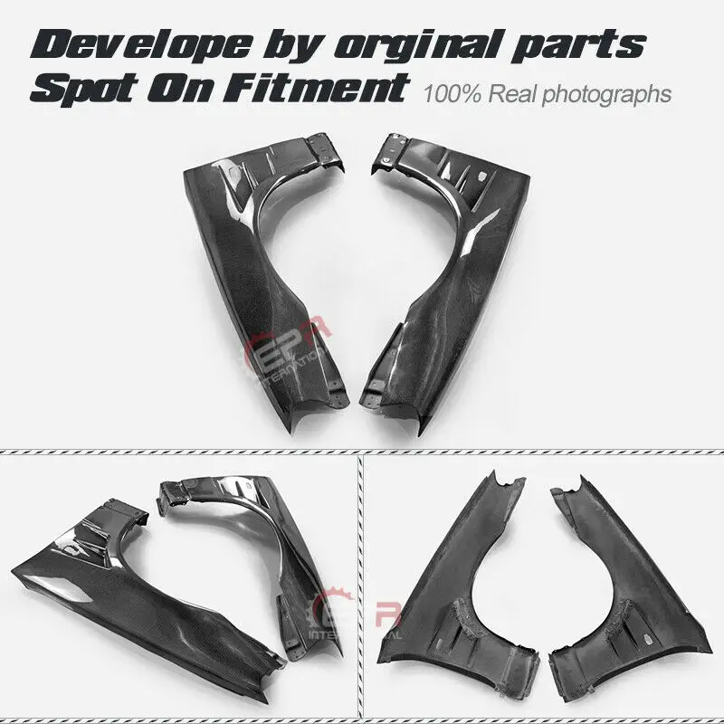 

For Nissan Skyline R34 GTR GT-R BN Style Carbon Fiber Front Fender Mudguards Trim Body Kit 2pcs Bodykits Left and Right Parts